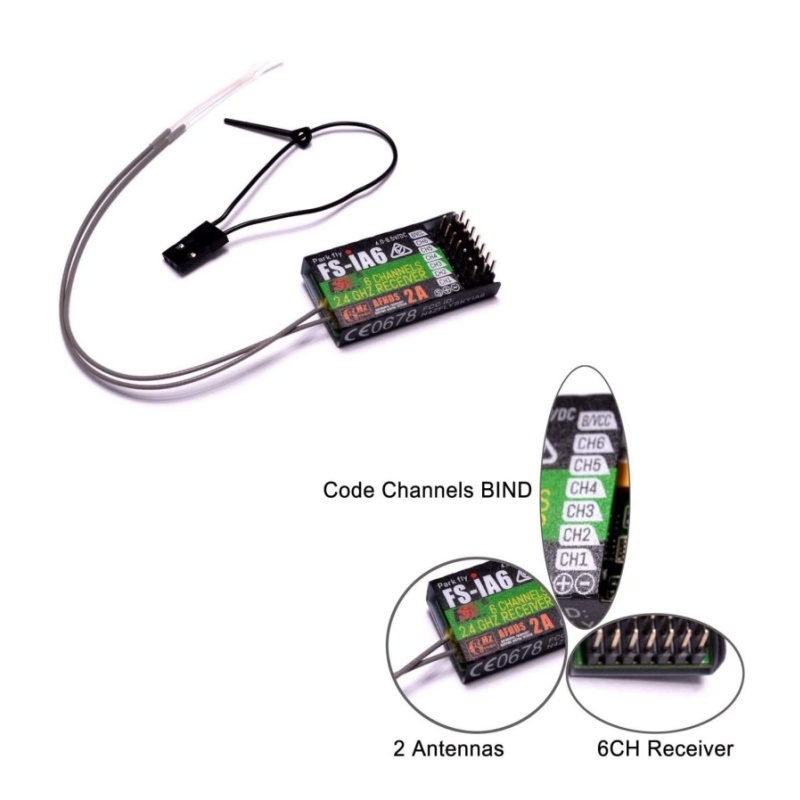 Drone Rc Racing - Receptor Flysky FS-IA6 6CH antena Dual