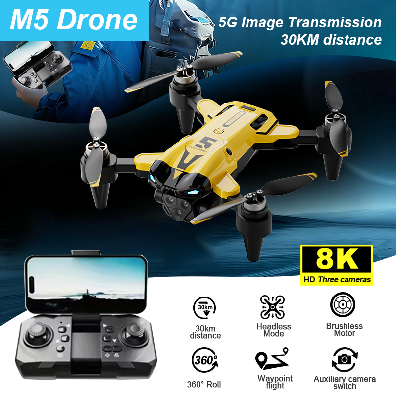Drone Smart Rc Foldable - Dron Inteligente M5 con Cámara, Motor