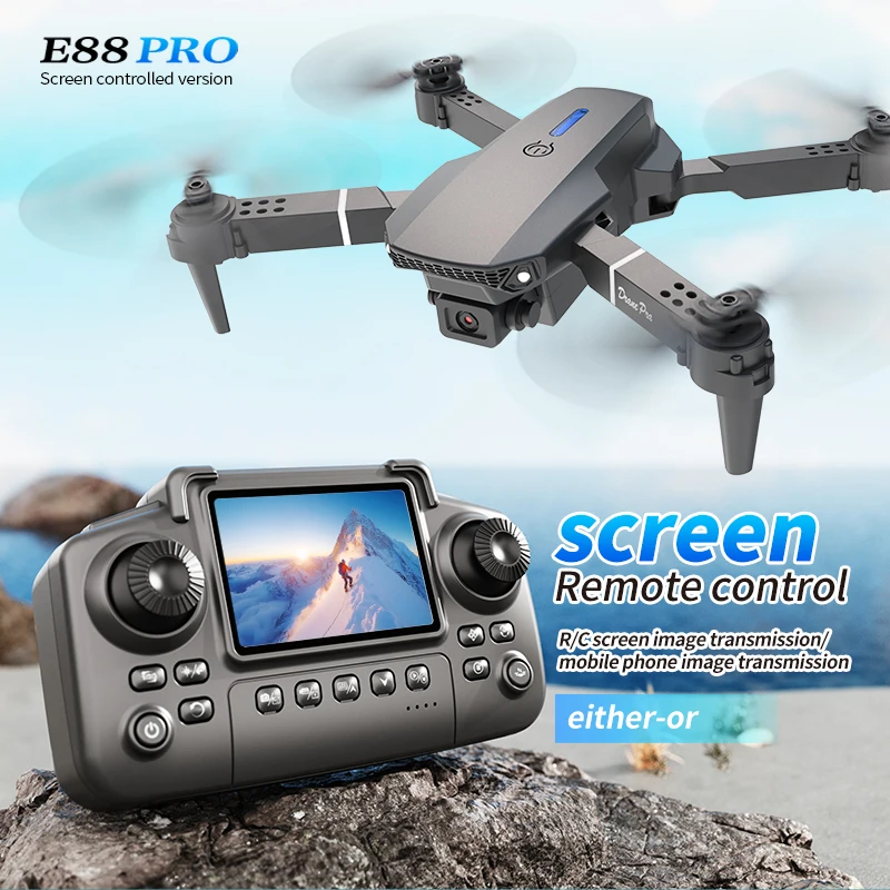 Drone Rc Foldable - Dron Profesional E88 PRO con Pantalla,