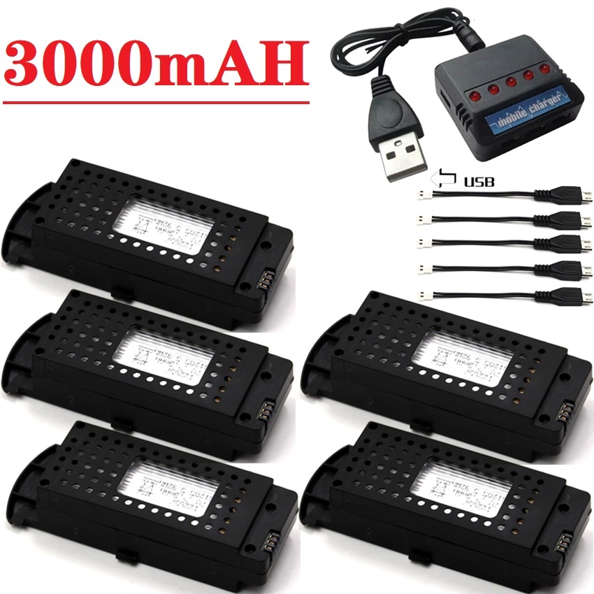 Drone Zll Rc - Batería para Drones Q6, 3.7V 3000mAh,