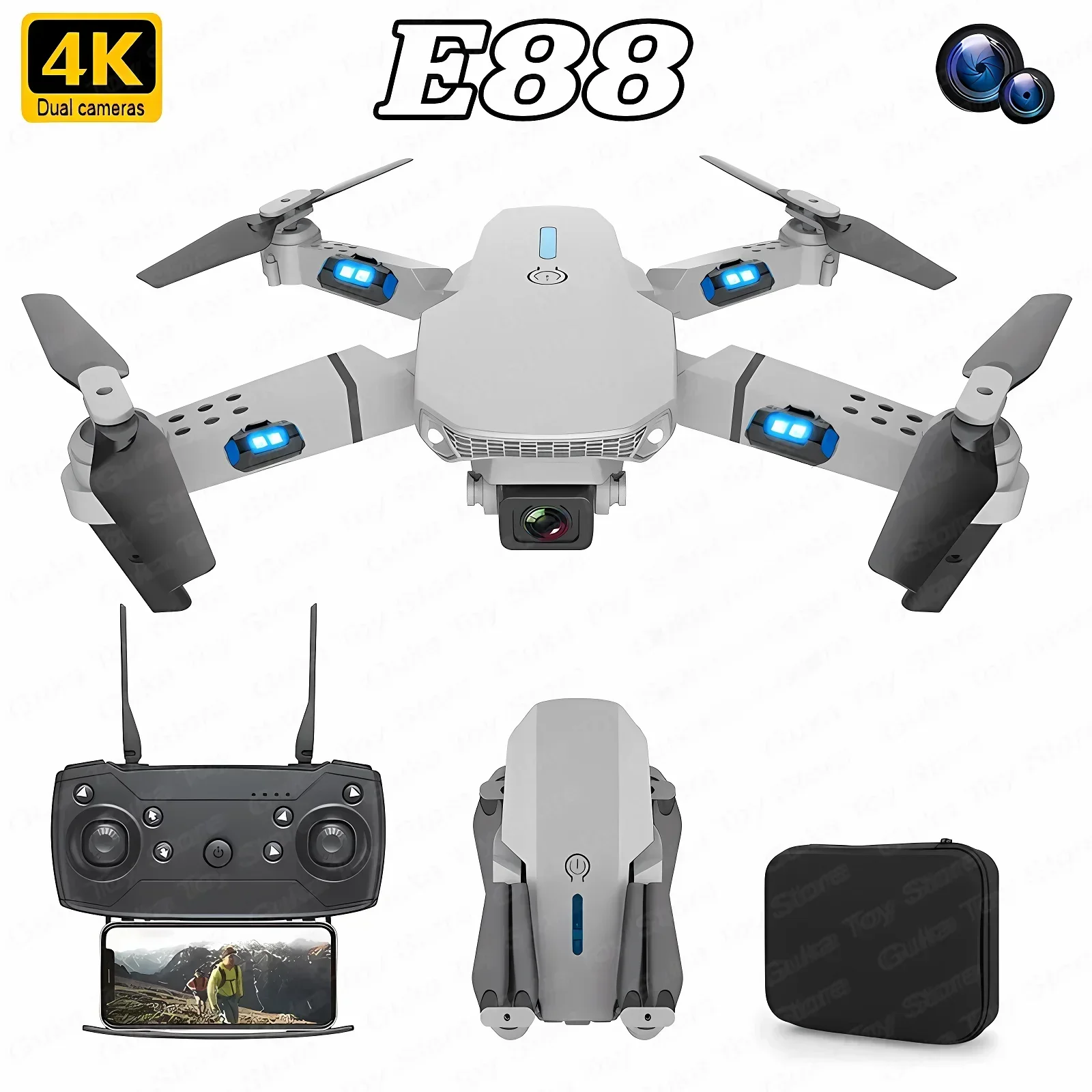 Drone Rc Foldable - E88 Pro WIFI FPV Drone gran