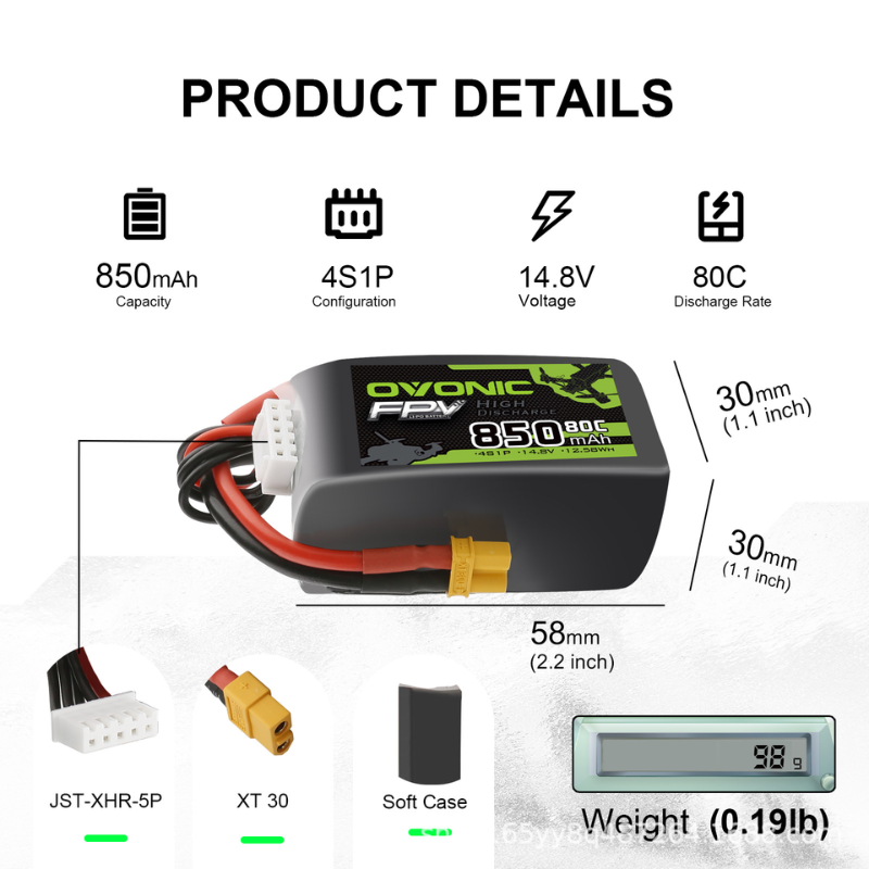 Batería LiPo OVONIC 4S 14.8V 8 - Drone Zll Rc reseña y precio