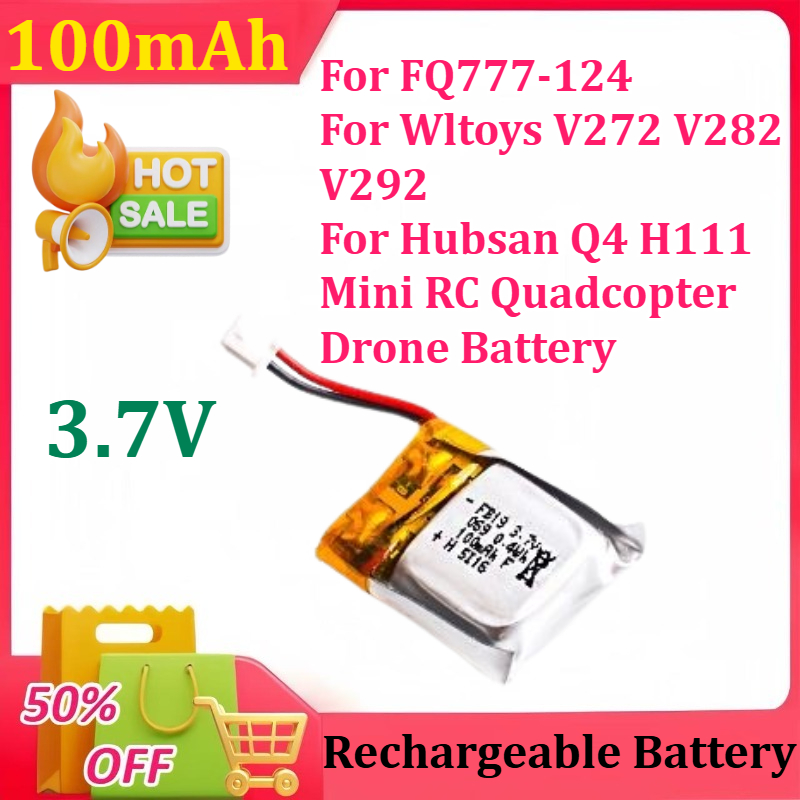Batería Lipo de 3,7 V y 100mAh - Drone Fq777 Rc Quadcopter reseña y precio
