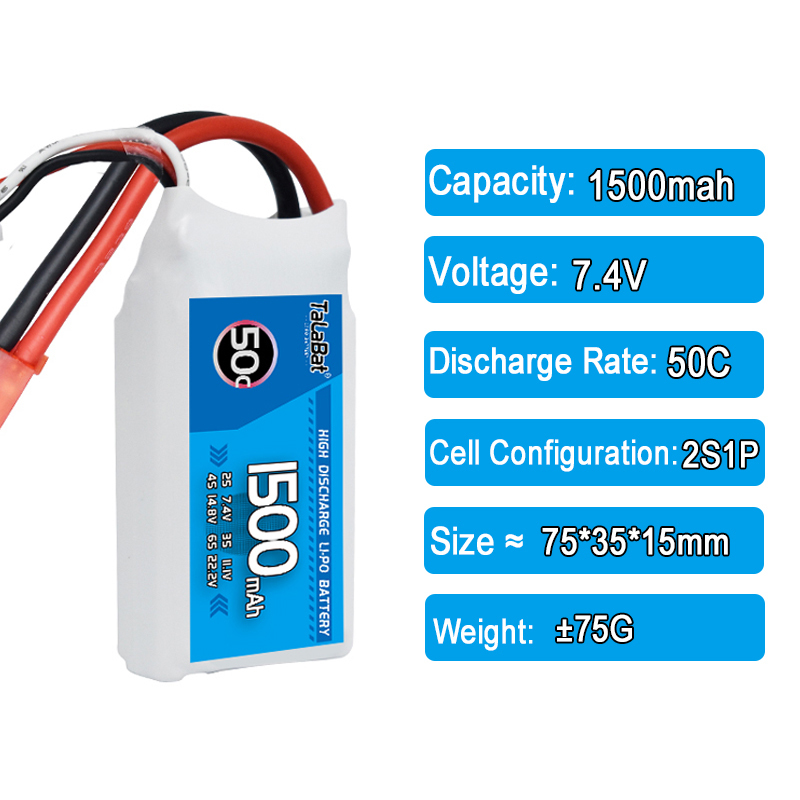 3 uds TalaBat 50C 1500mAh 7,4  - Drone Zll Rc reseña y precio