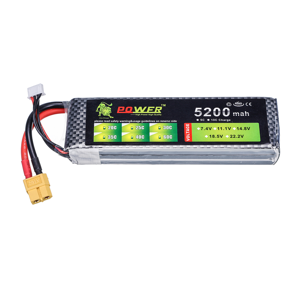 3S 5200mah 11,1 V 60C batería  - Drone Zll Rc reseña y precio