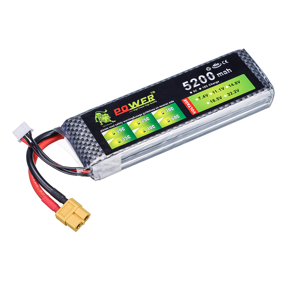 3S 5200mah 11,1 V 60C batería  - Drone Zll Rc reseña y precio